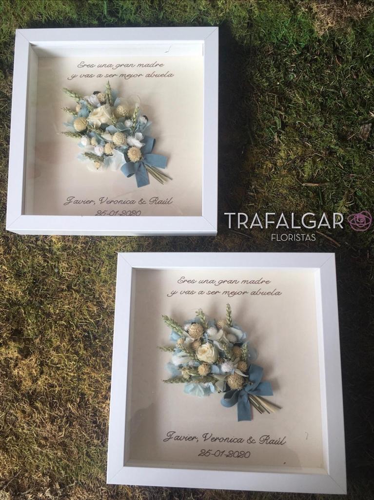 Cuadro con flores preservadas para testigos de boda Emma